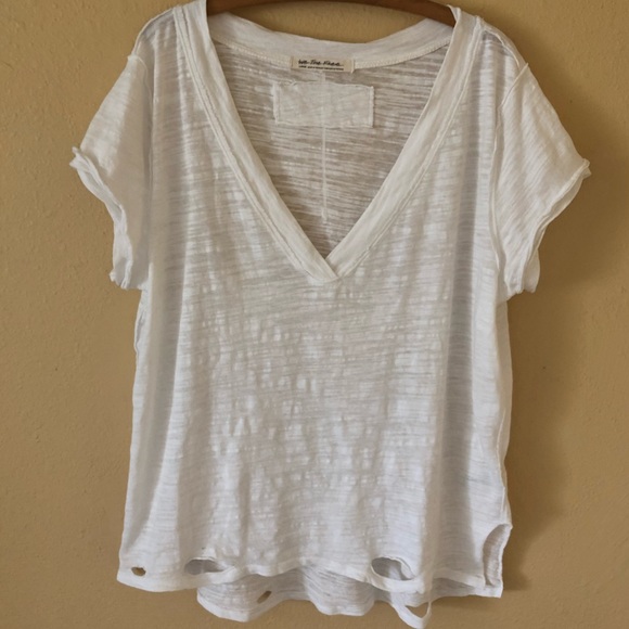 Free People Tops - WE THE FREE Destroyed Oversize Tee Bright White L